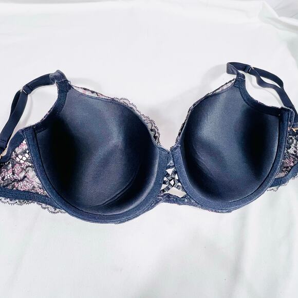 La Senza Bra Lot 2 Size 34DD Pink Black Padded Sheer Underwire Push Up Lace New - Picture 8 of 16